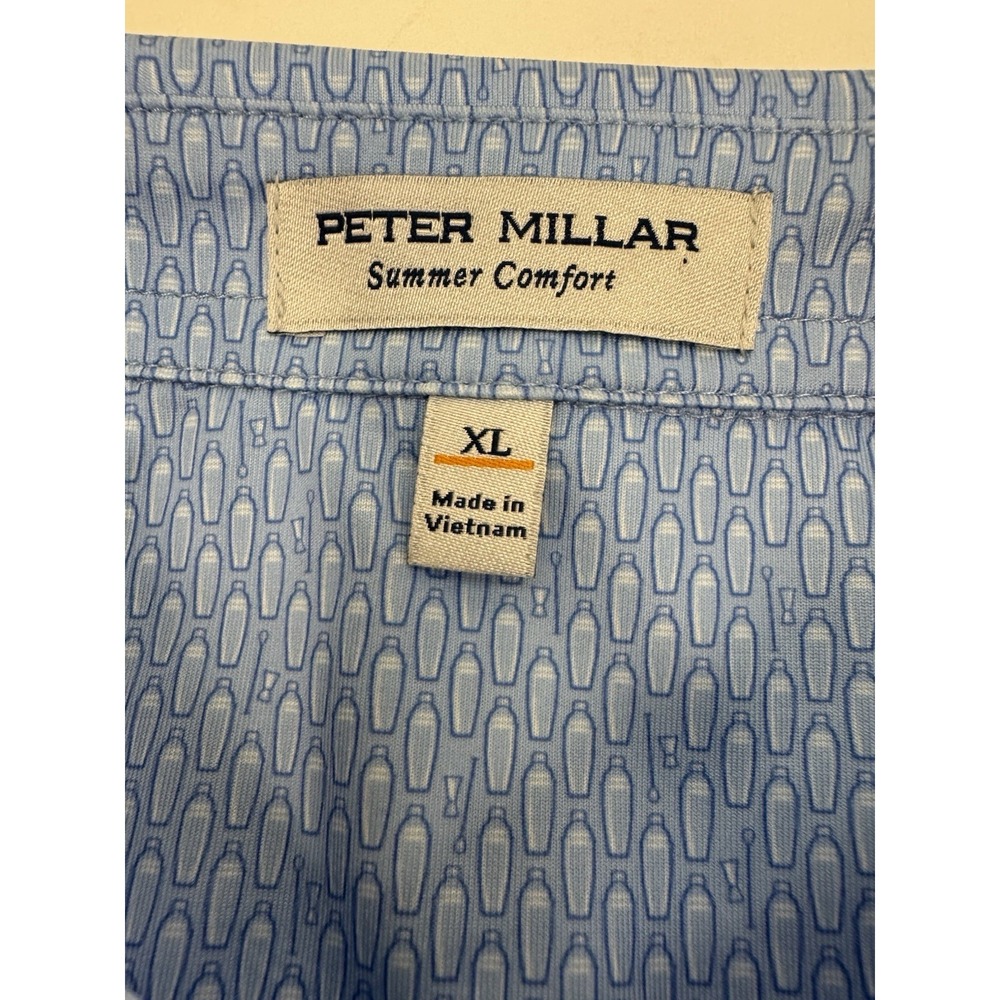 NWT Peter Millar "Shake it Up" Jersey Golf Polo Shirt CBLU Cottage Blue XL $115 - Picture 7 of 10